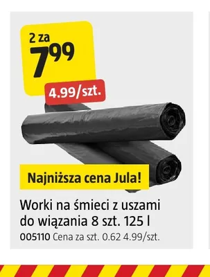 Worki na śmieci z uszami do wiązania Hard Head 8 szt. 125 l promocja w Jula