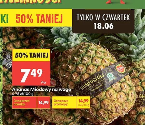 Ananas Miodowy na wagę promocja w Biedronka