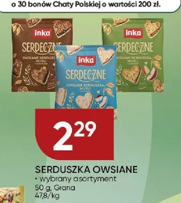 Serduszka owsiane Inka wybrany asortyment promocja w Chata Polska