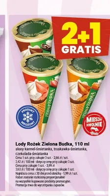 Lody Rożek czekolada-śmietanka Zielona Budka promocja w Twój Market