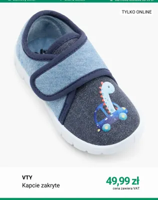 Kapcie zakryte VTY promocja w Deichmann