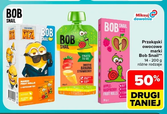 Przekąski owocowe Bob Snail promocja w Carrefour Market