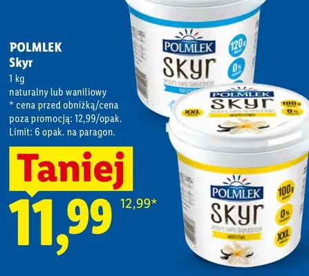 Skyr waniliowy Polmlek promocja w Lidl