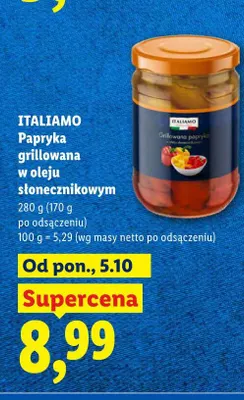 Papryka grillowana w oleju słonecznikowym Italiamo promocja w Lidl