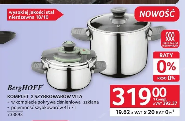 Komplet 2 szybkowarów Vita BergHOFF promocja w Selgros