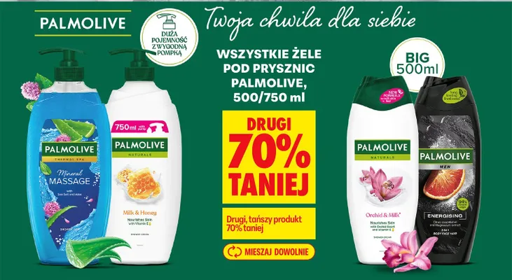 Wszystkie żele pod prysznic Palmolive DRUGI -70% promocja w Biedronka