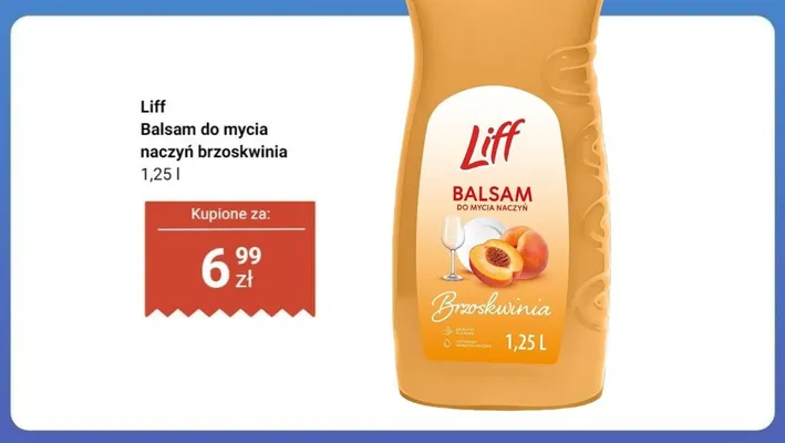 Balsam do mycia naczyń Liff brzoskwinia promocja w Dino