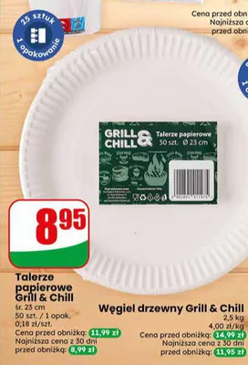 Talerze papierowe Grill & Chill 50-pak śr. 23cm promocja w Dino