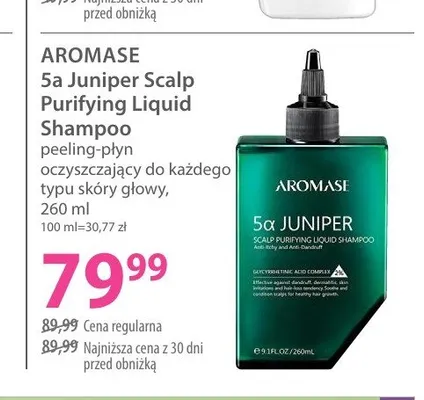 Peeling-płyn oczyszczający do skóry głowy Aromase 5a Juniper Scalp Purifying Liquid Shampoo promocja w Hebe
