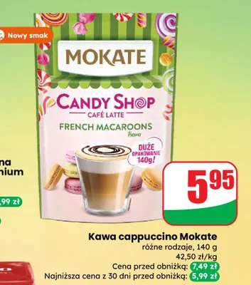 Kawa cappuccino Candy Shop French Macaroons promocja w Dino