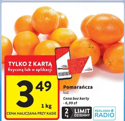 Pomarańcza luz promocja w Intermarche
