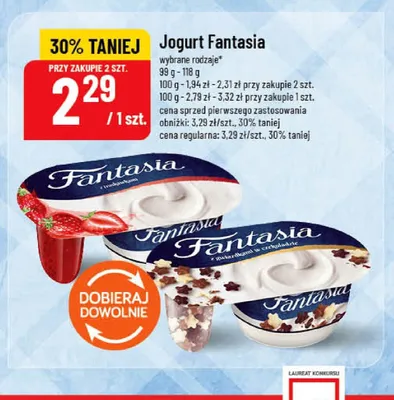 Jogurt z truskawkami Fantasia promocja w POLOmarket