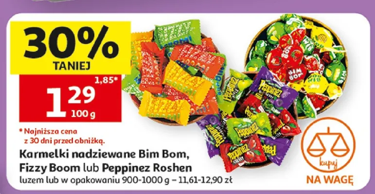Karmelki nadziewane Bim Bom Roshen promocja w Auchan