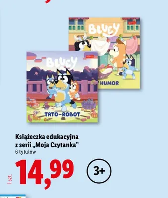 Książeczka edukacyjna z serii Moja Czytanka Bluey promocja w Lidl