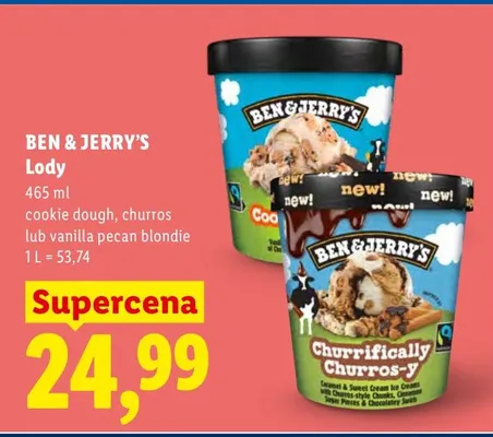 Lody cookie dough, churros lub vanilla pecan blondie promocja w Lidl