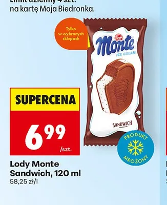 Lody Monte Sandwich promocja w Biedronka