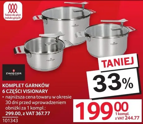 Komplet garnków 6 części Visionary Zwieger promocja w Selgros
