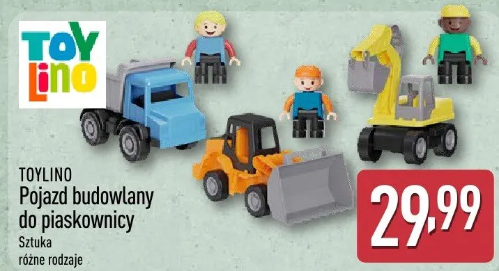 Pojazd budowlany do piaskownicy Toylino promocja w Aldi