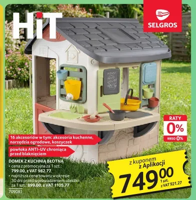 Domek z kuchnią błotną promocja w Selgros