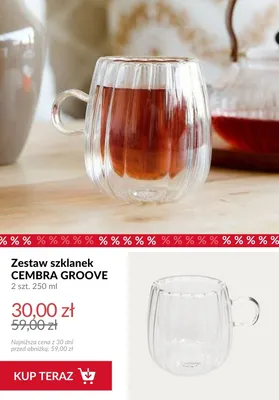 Zestaw szklanek Homla Cembra Groove 2-pak 250 ml promocja w Homla
