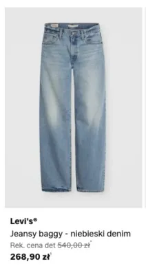 Jeansy baggy Levi's niebieski denim promocja w Lounge by Zalando