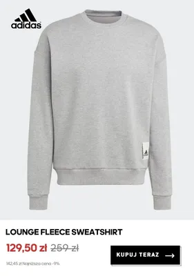Bluza dresowa Adidas Lounge Fleece Sweatshirt promocja w Adidas