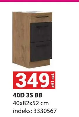 Szafka kuchenna Vigo Grafit 40D 3S BB promocja w Merkury Market