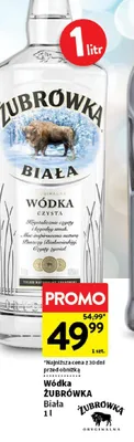 Wódka Żubrówka Biała promocja w Intermarche