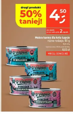 Mokra karma dla kota tuńczyk w bulionie Łapsie promocja w Dealz