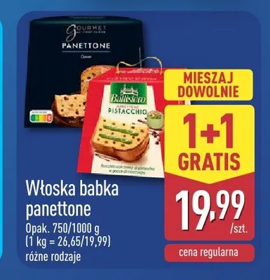 Włoska babka panettone Gourmet promocja w Aldi