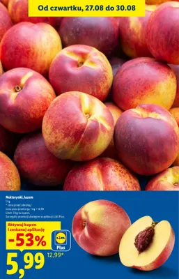 Nektarynki luzem promocja w Lidl