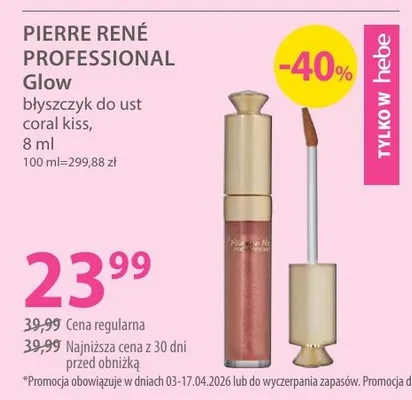 Błyszczyk do ust coral kiss Glow promocja w Hebe