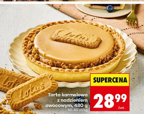 Tarta karmelowa z nadzieniem owocowym Lotus 480 g promocja w Biedronka