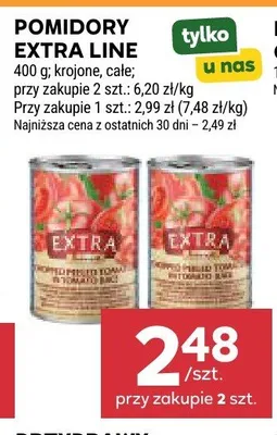 Pomidory całe Extra Line promocja w Stokrotka