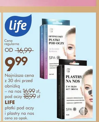 Płatki pod oczy i plastry na nos LIFE promocja w Super-Pharm