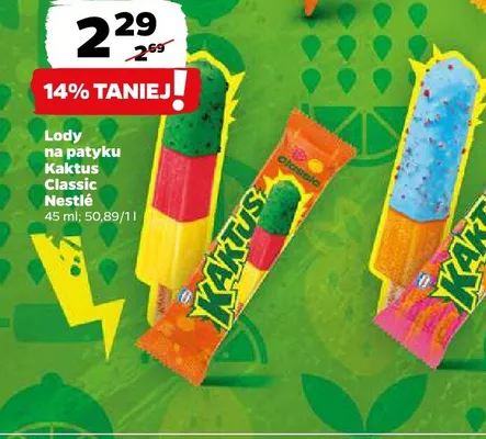 Lody na patyku Kaktus Classic Nestlé promocja w Netto