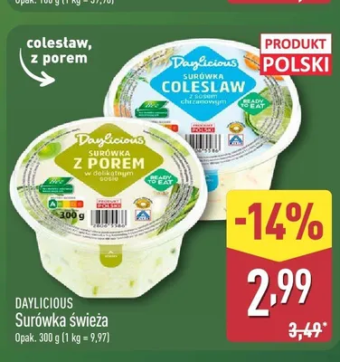 Surówka świeża z porem polska Daylicious promocja w Aldi