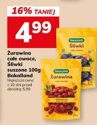 Żurawina suszona, śliwka Bakalland promocja w Hitpol