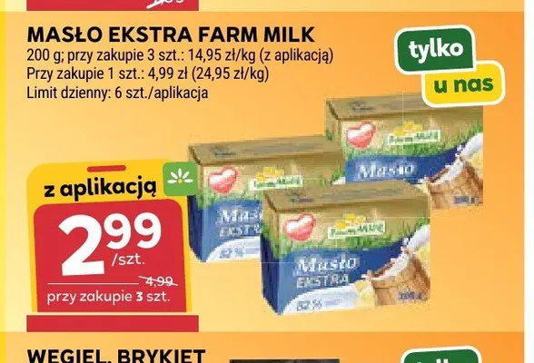 Masło ekstra Farm Milk promocja w Stokrotka