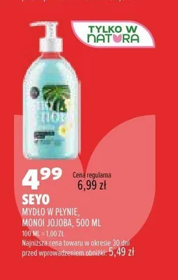 Mydło w płynie Seyo Monoi Jojoba promocja w Drogerie Natura