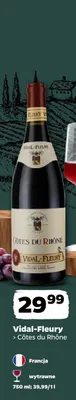 Wino czerwone wytrawne Vidal-Fleury Côtes du Rhône Francja promocja w Netto