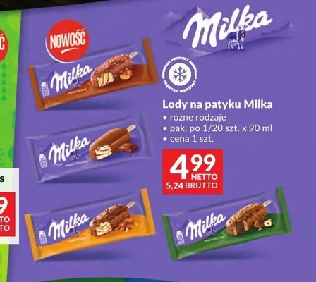 Lody na patyku Milka White Chocolate promocja w Makro