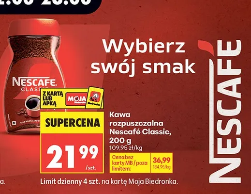 Kawa rozpuszczalna Nescafé Classic promocja w Biedronka