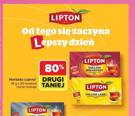 Herbata czarna Lipton English Breakfast promocja w Carrefour