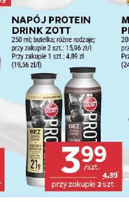 Napój Protein Drink Zott promocja w Stokrotka