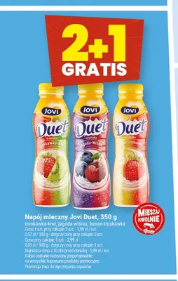 Napój mleczny Jovi Duet banan-truskawka promocja w Twój Market