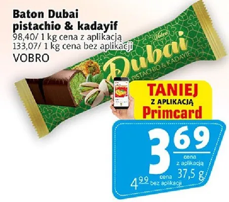 Baton Dubai pistacjowy & kadayif promocja w Prim Market