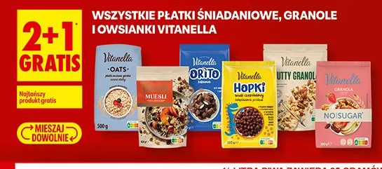 Wszystkie płatki śniadaniowe, granole i owsianki  promocja w Biedronka