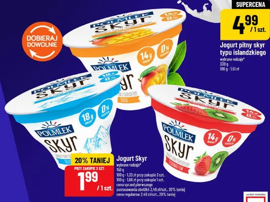 Jogurt Skyr Polmlek mango promocja w POLOmarket