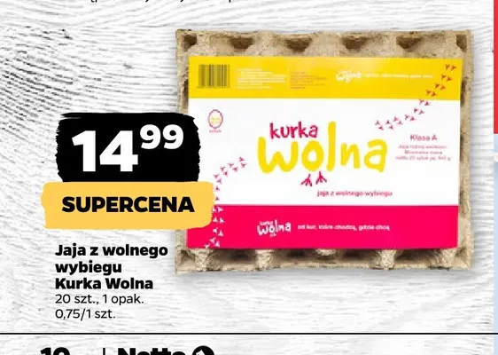 Jajka kurze z wolnego wybiegu Kurka Wolna promocja w Netto